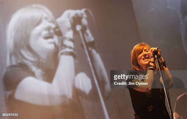 Singer Beth Gibbons, of British group Portishead, performs at the Hammersmith Apollo on April 10, 2008 in London.