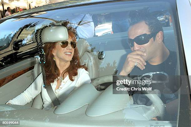 Actress Kathy Griffin and paparazzo Adnan Ghalib sighting on Robertson Blvd on April 10, 2008 in West Hollywood, California.