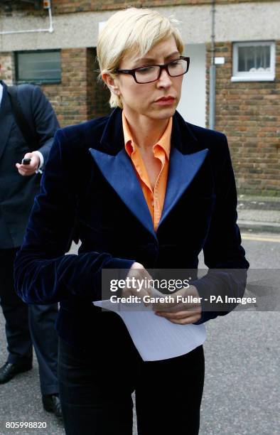 Heather Mills after reading a statement to the media on leaving Ashford Tribunal Centre in Ashford, Kent, as the employment tribunal brought against...