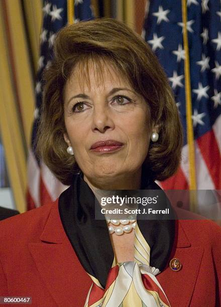 April 10: California Democrat Jackie Speier, during a mock swearing in with Speaker Nancy Pelosi. Speier took her seat in the House Thursday, nearly...