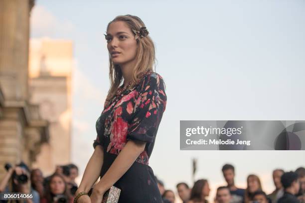 Sofia Sanchez de Betak outside the Miu Miu Cruise 2018 show on July 2, 2017 in Paris, France.