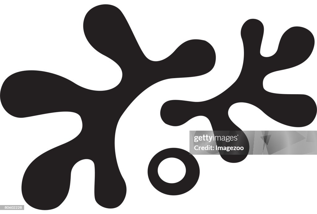 Illustration of black and white shapes