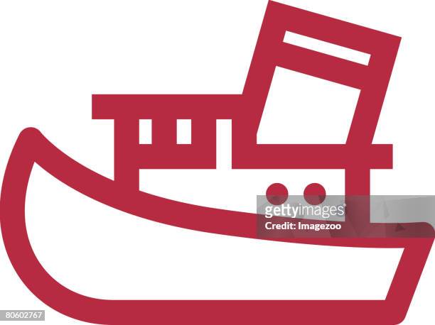 stockillustraties, clipart, cartoons en iconen met a picture of a tug boat - sleepboot