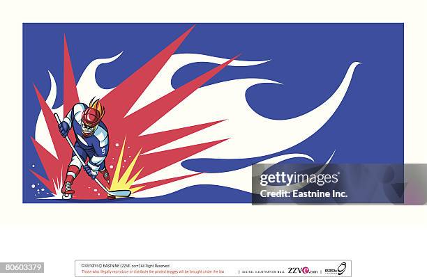 man playing ice hockey - leveling the playing field stock illustrations