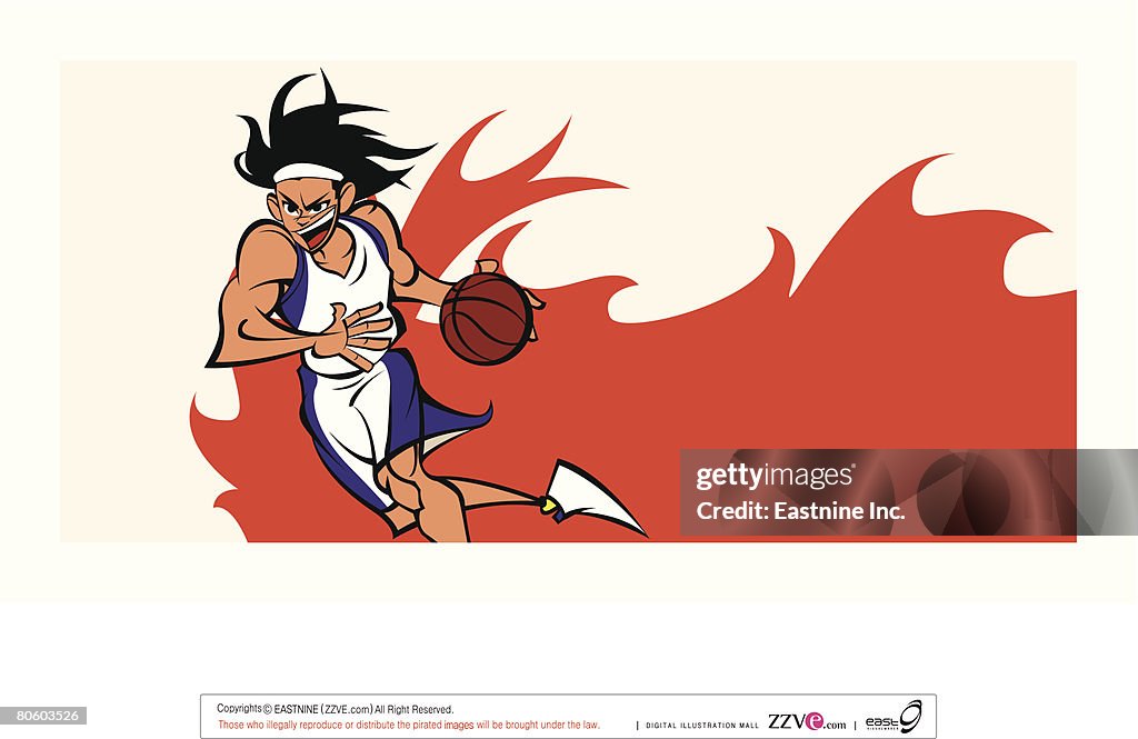 Man playing basketball