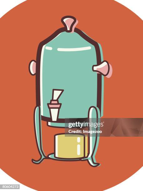 illustration of a coffee urn on an orange background - urn stock illustrations