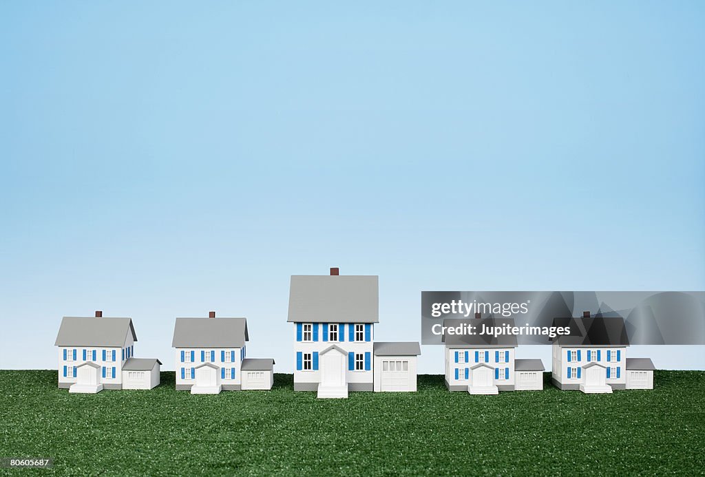 Row of miniature houses