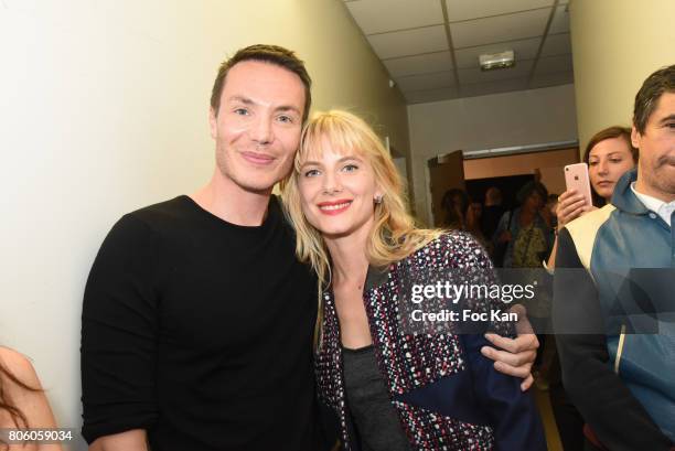 Designer Maxime Simoens and Melanie Laurent attend the Azzaro Couture Haute Couture Fall/Winter 2017-2018 show as part of Haute Couture Paris Fashion...