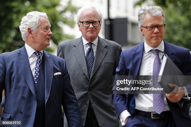 Former Chief Executive of Barclays, John Varley , arrives at Westminster Magistrates Court in central London on July 3, 2017. Barclays bank and four...