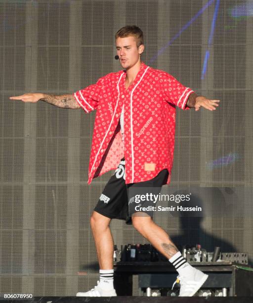 Justin Bieber performs at Hyde Park on July 2, 2017 in London, England.