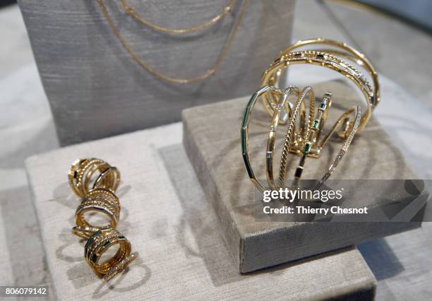 Jewels are displayed during the David Yurman Presentation- Haute Couture Fall/Winter 2017-2018 show as part of Haute Couture Paris Fashion Week on...