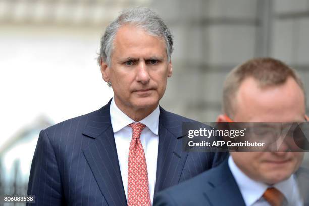 Former Chief Executive of Barclays Wealth, Thomas Kalaris, arrives at Westminster Magistrates Court in central London on July 3, 2017. Barclays bank...