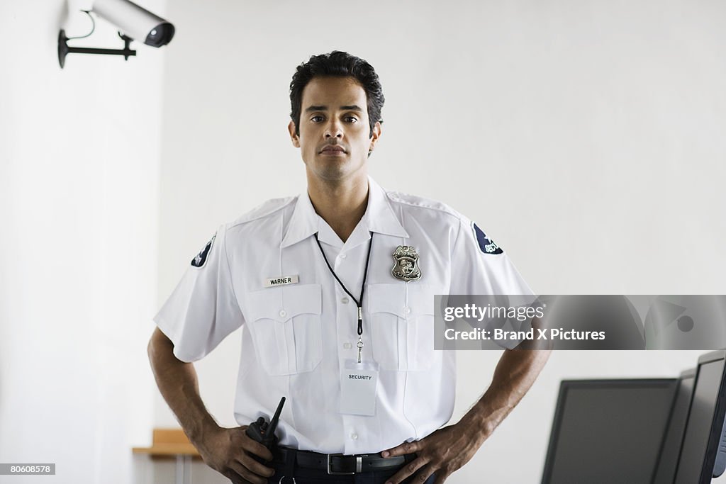 Serious security guard