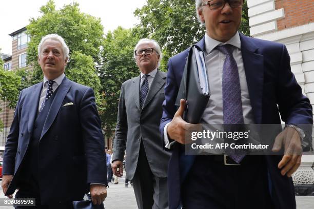 Former Chief Executive of Barclays, John Varley , arrives at Westminster Magistrates Court in central London on July 3, 2017. Barclays bank and four...