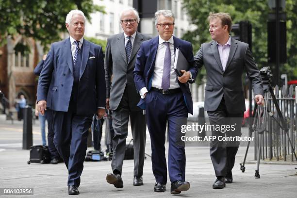 Former Chief Executive of Barclays, John Varley , arrives at Westminster Magistrates Court in central London on July 3, 2017. Barclays bank and four...