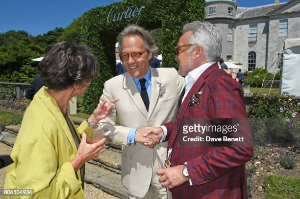 Flo Bayley, Lord Charles March and Stephen Bayley attend Cartier Style Et Luxe at the Goodwood Festival Of Speed on July 2, 2017 in Chichester,...