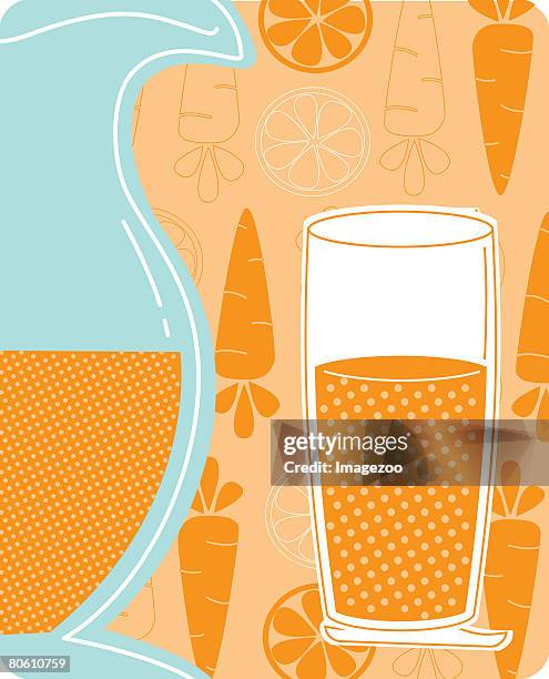 a glass of carrot juice - vegetable juice stock-grafiken, -clipart, -cartoons und -symbole