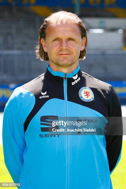 Juergen Rische of Eintracht Braunschweig poses during the official team presentation of Eintracht Braunschweig at Eintracht Stadion on July 3, 2017...