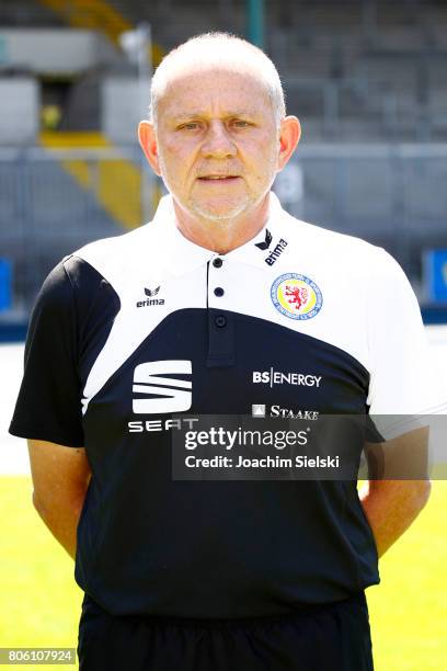 Guenter Jonczyk of Eintracht Braunschweig poses during the official team presentation of Eintracht Braunschweig at Eintracht Stadion on July 3, 2017...