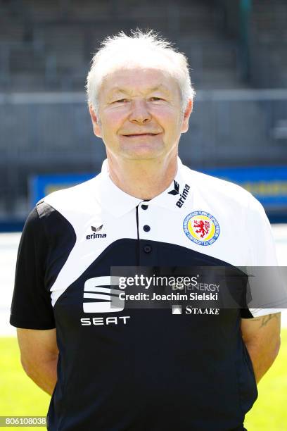 Berthold Schliwa of Eintracht Braunschweig poses during the official team presentation of Eintracht Braunschweig at Eintracht Stadion on July 3, 2017...