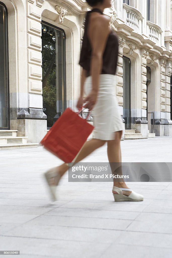 Cropped woman with shopping bag