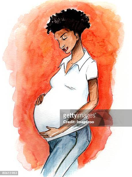 Pregnant Belly Cartoon High Res Illustrations - Getty Images