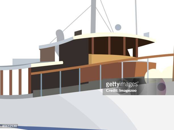 stockillustraties, clipart, cartoons en iconen met an image of a yacht - luxury yacht
