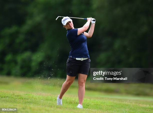 Maria Tulley of Eastbourne Downs Golf Club plays her second shot on the 2nd fairway during the Titleist and FootJoy Women's PGA Professional...