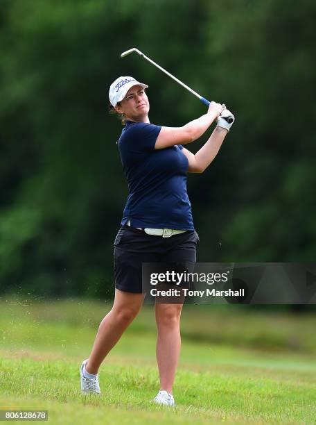 Maria Tulley of Eastbourne Downs Golf Club plays her second shot on the 2nd fairway during the Titleist and FootJoy Women's PGA Professional...