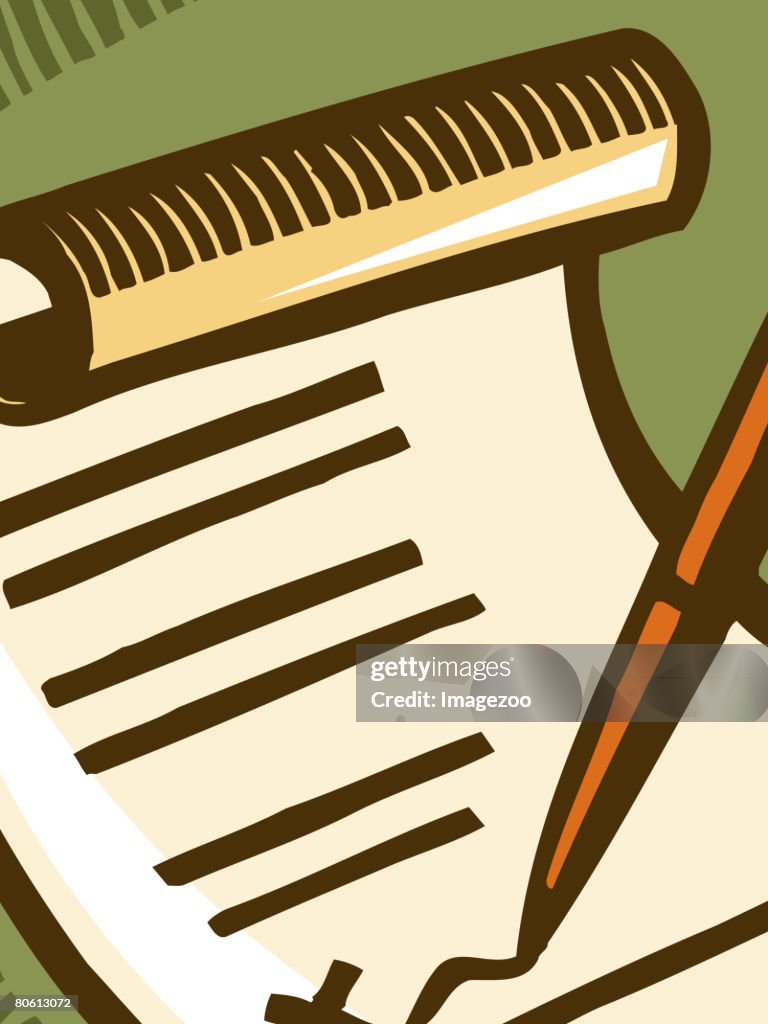 A pen signing a document