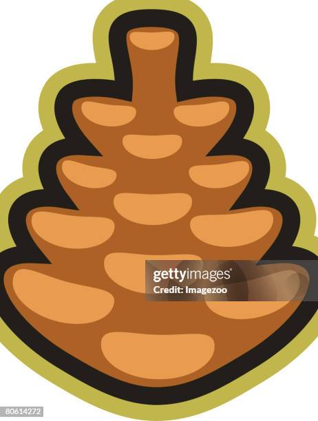 illustration of a pine cone - pine cone white background stock illustrations