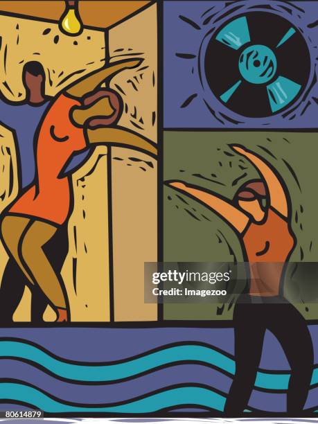illustration of people dancing - walzer stock-grafiken, -clipart, -cartoons und -symbole
