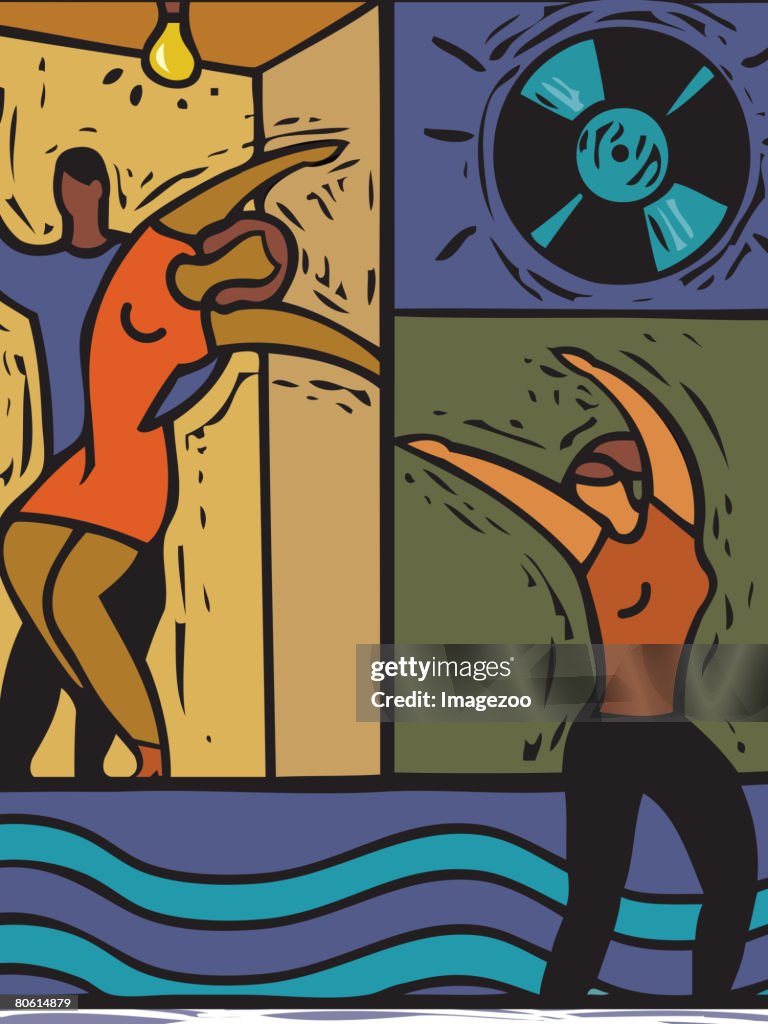 Illustration of people dancing