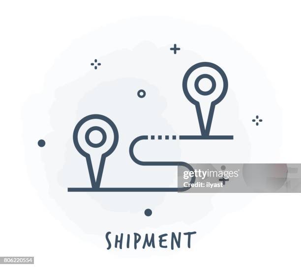 shipment line icon - parcel tracking stock illustrations