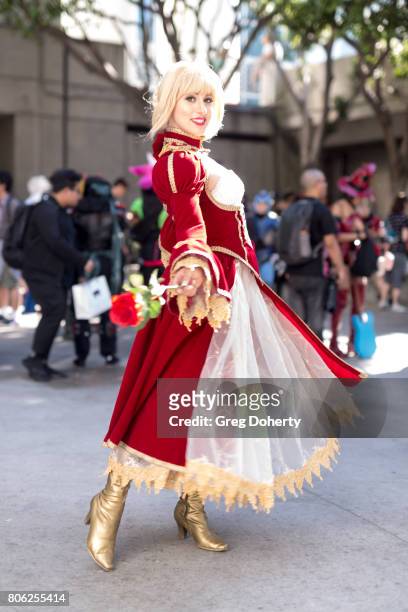 Cosplayer Elizabeth Rage attends the Anime Expo 2017 at Los Angeles Convention Center on July 2, 2017 in Los Angeles, California.