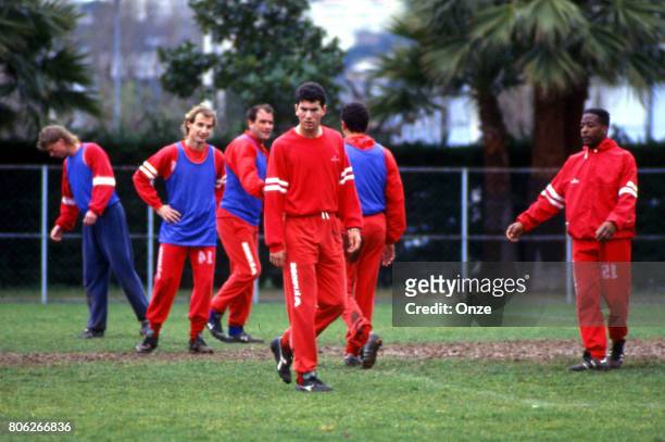 Zinedine Zidane of As Cannes during training session of As Cannes on March 1st 1991 in Cannes.