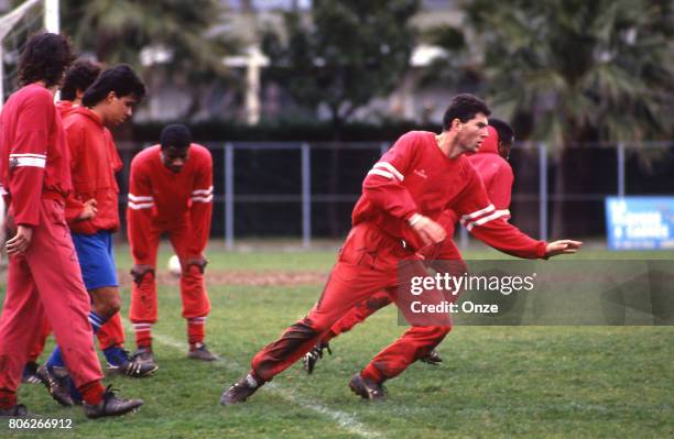 Zinedine Zidane of As Cannes during training session of As Cannes on March 1st 1991 in Cannes.