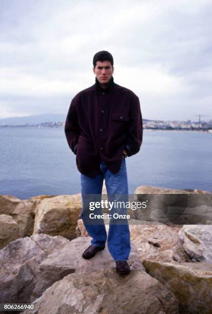 Zinedine Zidane of As Cannes during photo shooting on March 1st 1991 in Cannes.