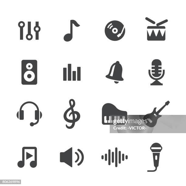 ilustraciones, imágenes clip art, dibujos animados e iconos de stock de íconos de la música - serie acme - musical note