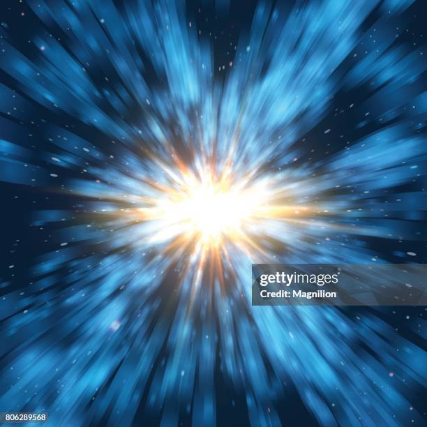 illustrazioni stock, clip art, cartoni animati e icone di tendenza di tunnel luminoso iperspaziale - big bang