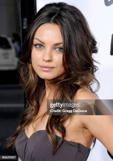 Actress Mila Kunis arrives at Universal Pictures' World Premiere of "Forgetting Sarah Marshall" on April 10, 2008 at Grauman's Chinese Theater in...