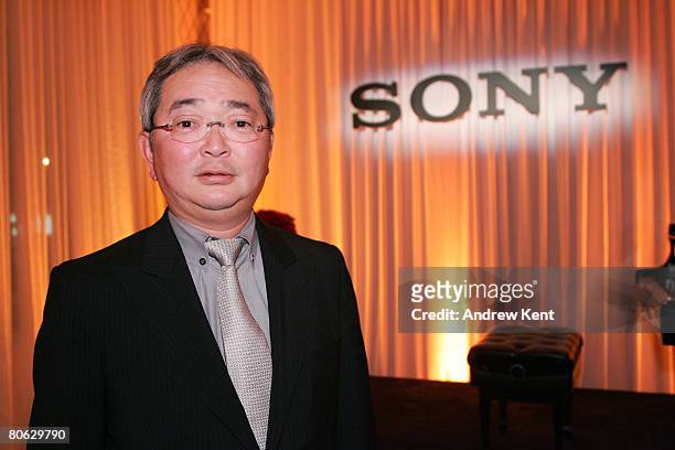 Masao Morita, son of Akio Morita, the founder of Sony, poses at an event held to announce Sony's three year sponsorship of world-renowned pianist...