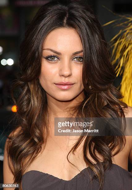 Actress Mila Kunis arrives at Universal Pictures' World Premiere of "Forgetting Sarah Marshall" on April 10, 2008 at Grauman's Chinese Theater in...
