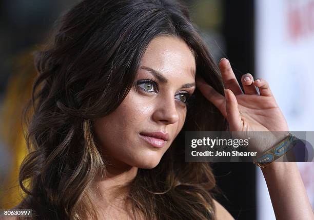 Actress Mila Kunis attends Universal Pictures' World Premiere of Forgetting Sarah Marshall on April 10, 2008 at Grauman's Chinese Theater in...