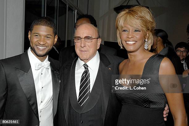 Usher, Clive Davis and Whitney Houston