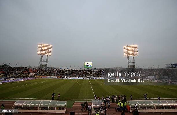 General view of the Petrovsky stadium is seen prior to the UEFA Cup quarter final second leg match between Zenit St. Petersburg and Bayer Leverkusen...