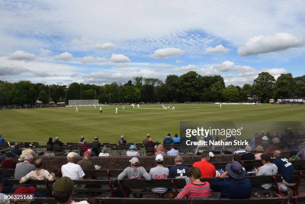 General View of Queen's Park during the Specsavers County Championship Division Two match between Derbyshire and Durham on July 3, 2017 in...
