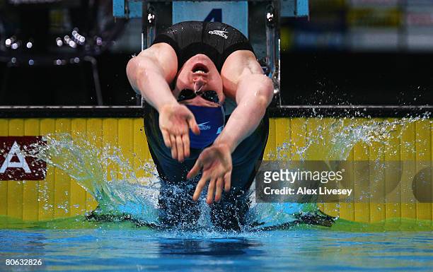 Melanie Marshall of United Kingdom competes in the Women's 4 x 100m Medley Relay during the ninth FINA World Swimming Championships at the MEN Arena...