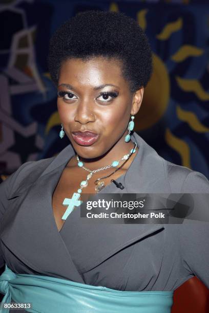 Keiba Burrell, daughter of MC Hammer, backstage during the live taping of "Rock the Cradle" on April 10, 2008 at CBS Studio Center in Studio City,...