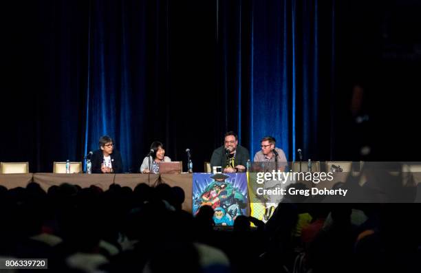 Production I.G President Mitsuhisa Ishikawa, Production I.G. VP/producer, Maki Terashima-Furuta, Adult Swim's Jason Demarco and Gail Austin attend...